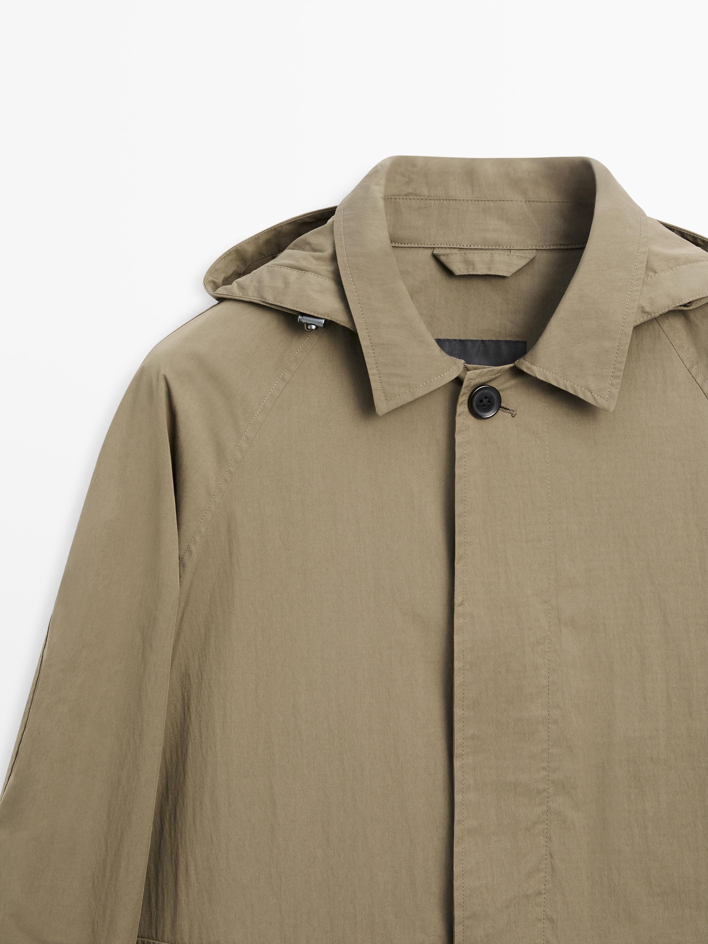 Cotton blend parka with pockets